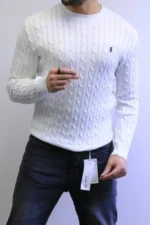 Men’s Winter Knit Sweater – Slim Fit Crew Neck