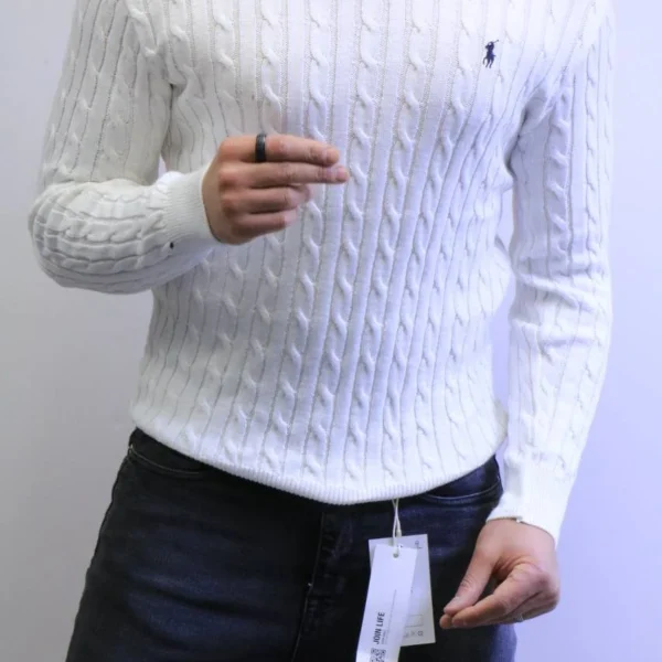 Men’s Winter Knit Sweater – Slim Fit Crew Neck