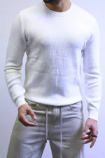 Men’s Slim Fit Waffle Knit Sweater – Premium Crew Neck - Image 5