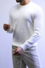 Men’s Slim Fit Waffle Knit Sweater – Premium Crew Neck - Image 6