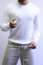 Men’s Slim Fit Waffle Knit Sweater – Premium Crew Neck - Image 25