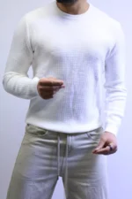 Men’s Slim Fit Waffle Knit Sweater – Premium Crew Neck - Image 26