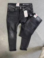 Stretch dark blue slim jeans for men , Modern Fit