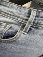 Men’s Light Blue straight  Fit Stretch Jeans – Basic Essential - Image 12