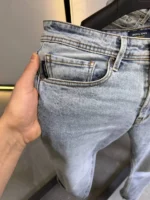 Men’s Light Blue straight  Fit Stretch Jeans – Basic Essential - Image 15