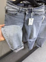 Men’s Light Blue straight  Fit Stretch Jeans – Basic Essential - Image 9