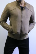 Men’s Slim Fit Suede Jacket – Premium Zip Design