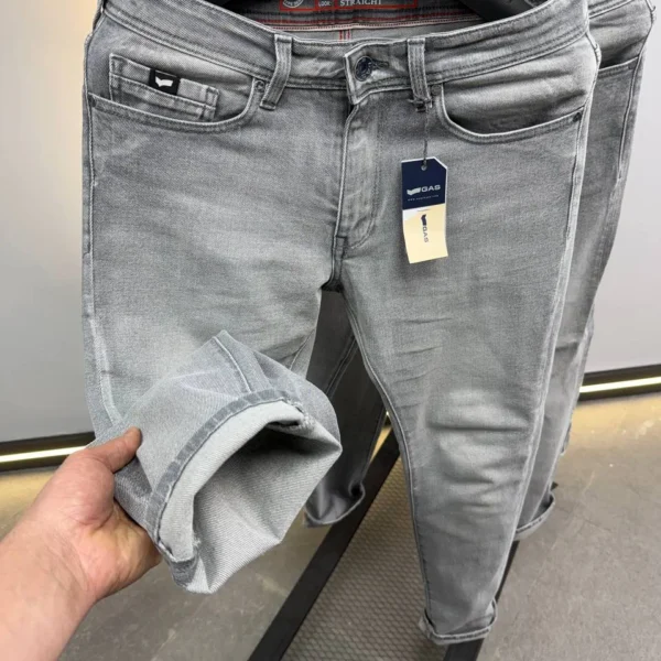 Basic Light gray jeans straight for men , Modern Fit