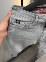 Basic Light gray jeans straight for men , Modern Fit - Image 10