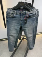 slim simple DARK BLUE jeans modern and elegant everyday look - Image 7