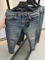 slim simple DARK BLUE jeans modern and elegant everyday look - Image 6