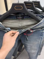 slim simple DARK BLUE jeans modern and elegant everyday look - Image 9