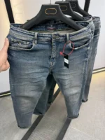 slim simple DARK BLUE jeans modern and elegant everyday look - Image 3