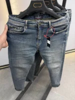 slim simple DARK BLUE jeans modern and elegant everyday look - Image 8