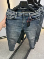 slim simple DARK BLUE jeans modern and elegant everyday look