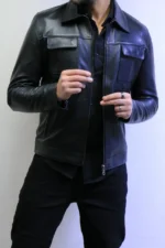 Black Leather Jacket – jacket leather 100 % Style ZACSTORE ref b6 - Image 10