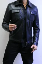 Black Leather Jacket – jacket leather 100 % Style ZACSTORE ref b6 - Image 6