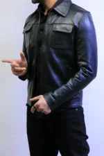 Black Leather Jacket – jacket leather 100 % Style ZACSTORE ref b6 - Image 4
