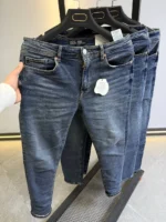 slim simple DARK BLUE jeans modern and elegant everyday look - Image 8