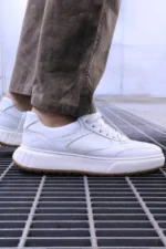 Men’s Premium withe sneakers leather Urban Sneakers – Sleek & Versatile - Image 2