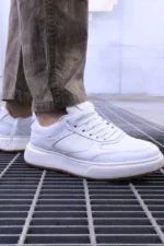 Men’s Premium withe sneakers leather Urban Sneakers – Sleek & Versatile - Image 10