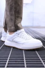 Men’s Premium withe sneakers leather Urban Sneakers – Sleek & Versatile - Image 5