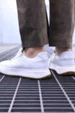 Men’s Premium withe sneakers leather Urban Sneakers – Sleek & Versatile - Image 4