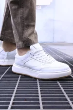 Men’s Premium withe sneakers leather Urban Sneakers – Sleek & Versatile - Image 8