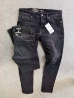 Stretch dark gray slim jeans for men , Modern Fit - Image 3