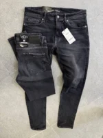 Stretch dark gray slim jeans for men , Modern Fit - Image 4