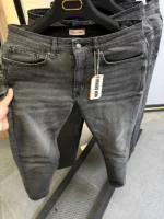 Stretch dark gray slim jeans for men , Modern Fit - Image 5