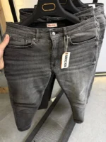 Stretch dark gray slim jeans for men , Modern Fit - Image 3