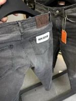 Stretch dark gray slim jeans for men , Modern Fit - Image 6