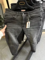 Stretch dark gray slim jeans for men , Modern Fit - Image 7