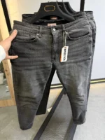 Stretch dark gray slim jeans for men , Modern Fit - Image 8