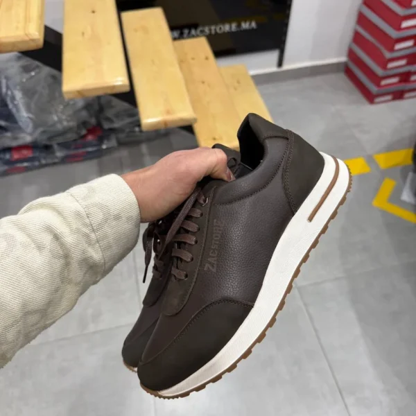 Men’s Brown Leather Sneakers – Casual Premium Style