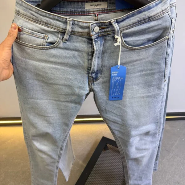 Light Blue slim Fit Stretch Jeans – Basic Essential