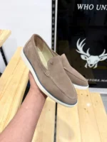 Men’s Suede Loafers – Casual Slip-On Shoes | Elegant & Comfortable (Navy & Beige) - Image 21