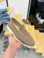 Men’s Suede Loafers – Casual Slip-On Shoes | Elegant & Comfortable (Navy & Beige) - Image 19