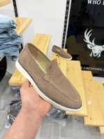 Men’s Suede Loafers – Casual Slip-On Shoes | Elegant & Comfortable (Navy & Beige) - Image 12