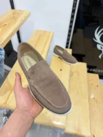 Men’s Suede Loafers – Casual Slip-On Shoes | Elegant & Comfortable (Navy & Beige) - Image 9