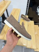 Men’s Suede Loafers – Casual Slip-On Shoes | Elegant & Comfortable (Navy & Beige) - Image 15