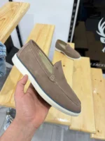 Men’s Suede Loafers – Casual Slip-On Shoes | Elegant & Comfortable (Navy & Beige) - Image 16