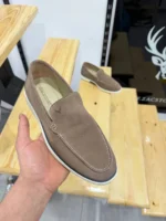 Men’s Suede Loafers – Casual Slip-On Shoes | Elegant & Comfortable (Navy & Beige) - Image 20