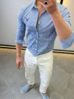 Men’s Slim Fit Striped Shirt – Elegant Casual Button-Up Shirt | Zac - Image 10