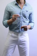 Men’s Slim Fit Striped Shirt – Elegant Casual Button-Up Shirt | Zac - Image 33