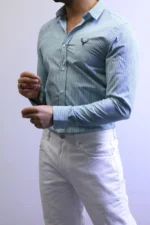 Men’s Slim Fit Striped Shirt – Elegant Casual Button-Up Shirt | Zac - Image 35