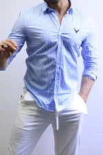 Men’s Slim Fit Striped Shirt – Elegant Casual Button-Up Shirt | Zac - Image 37