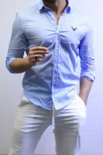 Men’s Slim Fit Striped Shirt – Elegant Casual Button-Up Shirt | Zac - Image 41