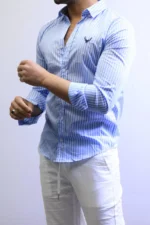 Men’s Slim Fit Striped Shirt – Elegant Casual Button-Up Shirt | Zac - Image 40